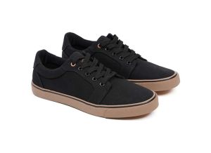 Fox Topánky Black Canvas Shoe