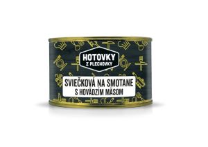 Hotovky z plechovky Jedlo Hotové Sviečková na smotane s hovädzím mäsom 400g