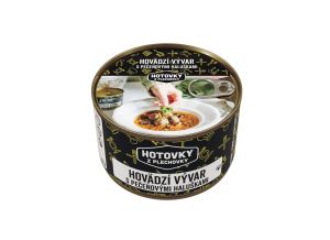 Hotovky z plechovky Jedlo Hotové Hovädzí vývar s pečeňovými haluškami 1200ml
