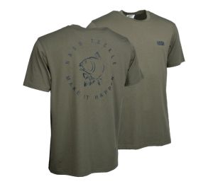 NASH Tričko Make It Happen T-Shirt Carp Logo Green