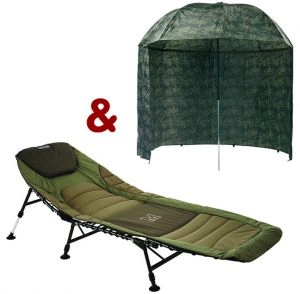 Bedchair Premium + dáždnik PVC Zelený
