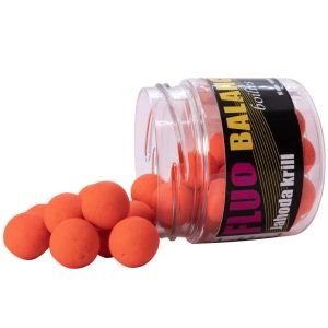 Boilies Balanced Fluo 16mm 150ml Jahoda Krill