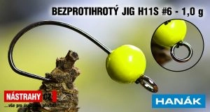 Jigové háčiky Wolfram BL jig H11S bez protihrotu 1g veľ.6 Fluo