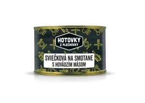Hotovky z plechovky Jedlo Hotové Sviečková na smotane s hovädzím mäsom 400g