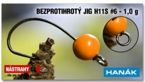 Jigové háčiky Wolfram BL jig H11S bez protihrotu 1g veľ.6 Oranžová