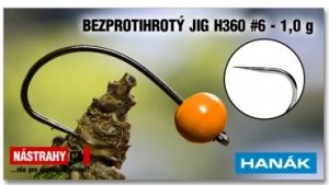 Jigové háčiky Wolfram BL jig H360 bez protihrotu 1,5g veľ.6 Oranžová