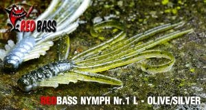 Nymfa RedBass L 80mm 5ks Olive/Strieborná