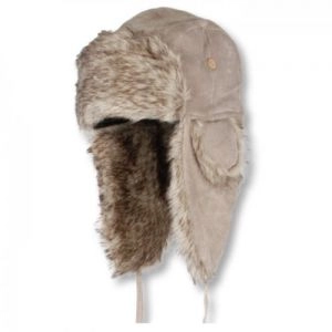 Čiapka Suede Fur Hat Khaki M