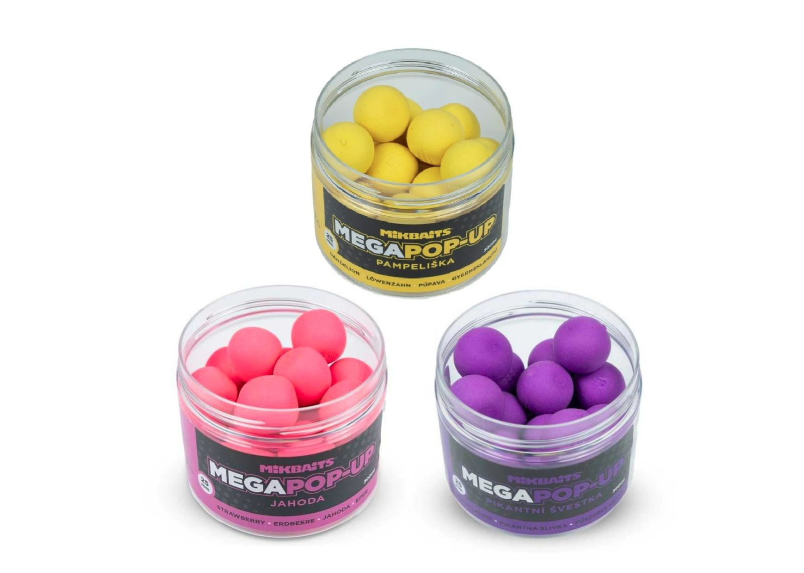 Mikbaits Fluo Pop Up Mega 300ml 25mm Pikantní Švestka