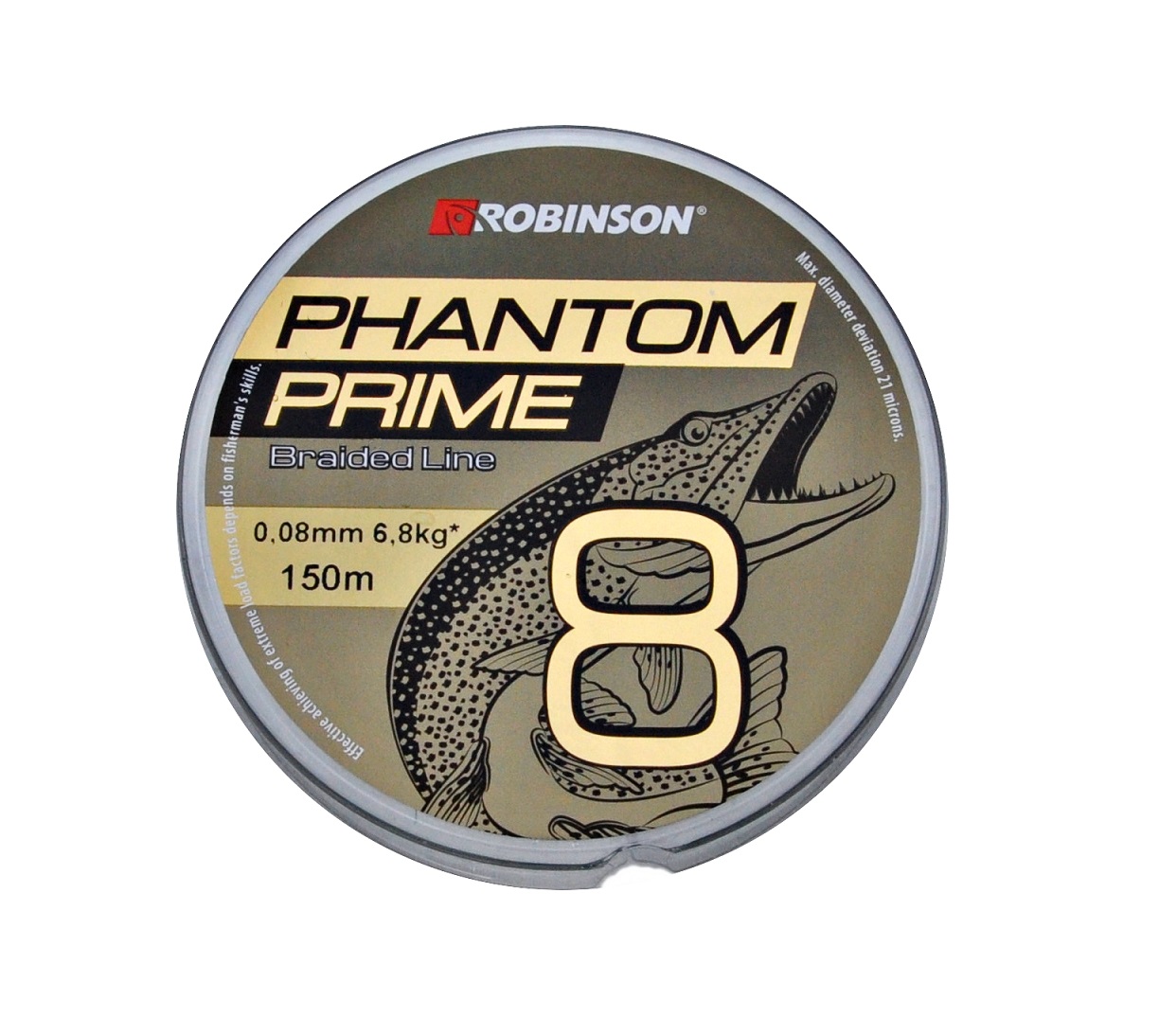 Robinson Šnúra Phantom Prime X8 150m Flou Zelená 0,08mm