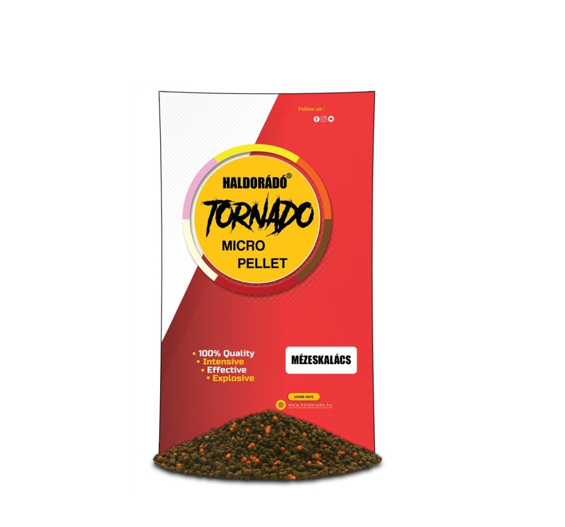 Haldorado Pelety Tornado Micro Pellet 2-3mm 400g Sladká Jahoda