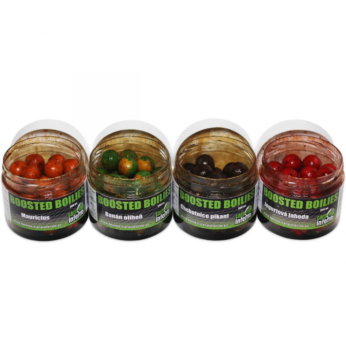 Carp Inferno Boilies Boosted Nutra 20mm 300ml Banán Oliheň