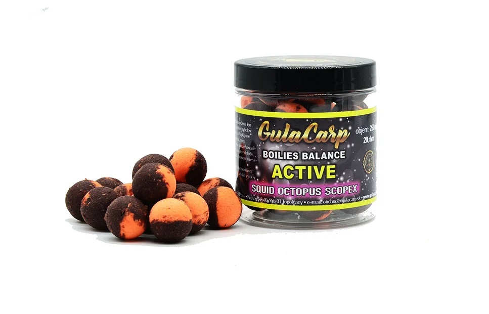 Gula Carp Boilies vyvážené Balance Active 250ml Krab Chilli Mango 20mm