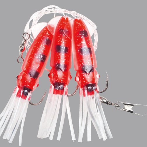 Fladen Nástraha Winged Octopus červený 3-hákový 8/0