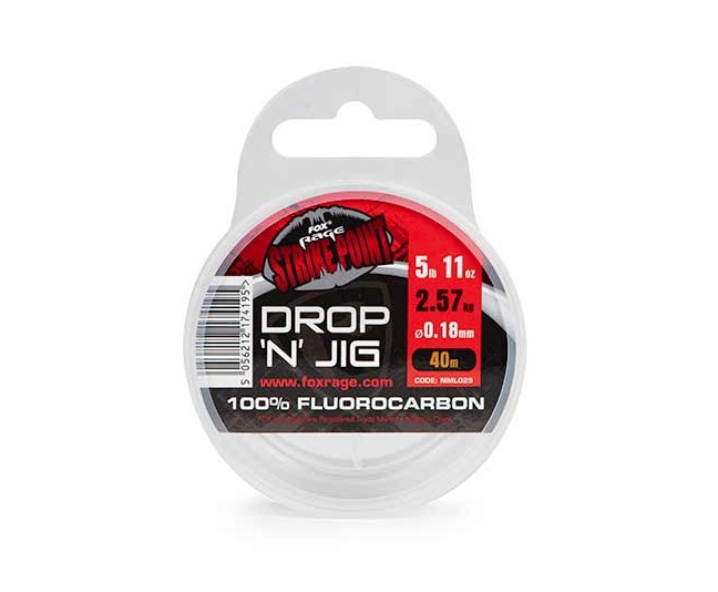 Fox Rage Fluorocarbon Strike Point Drop N Jig 40m 0,25mm