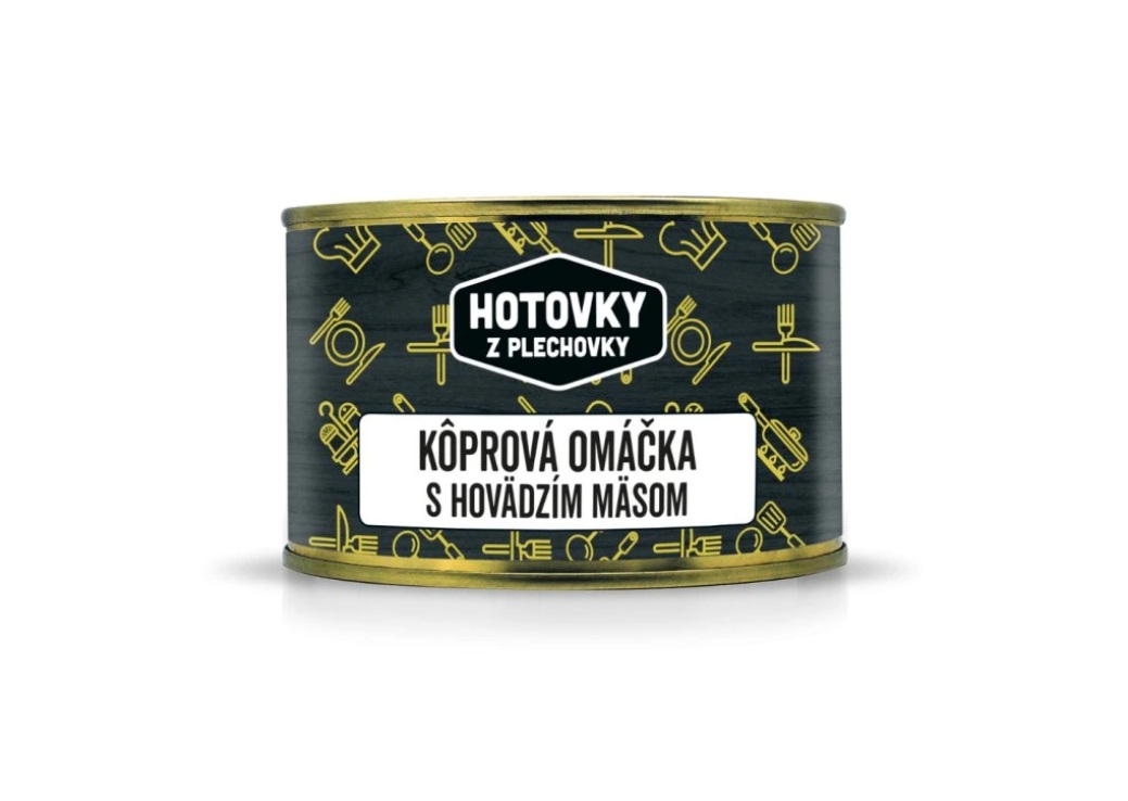 Hotovky z plechovky Jedlo Hotové Kôprová omáčka s hovädzím mäsom 400g