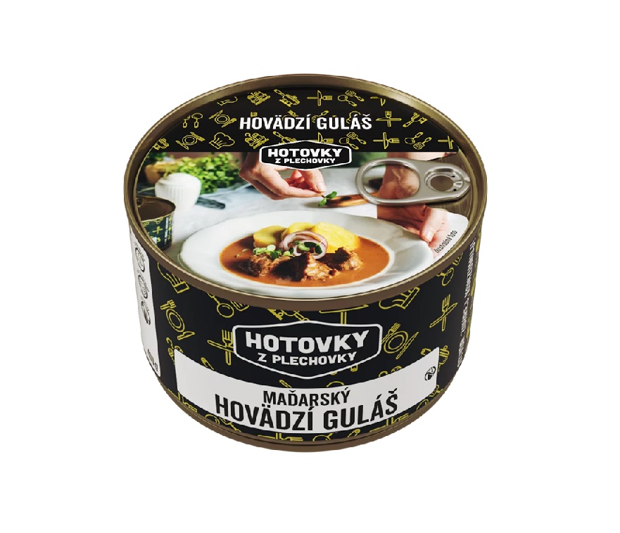 Hotovky z plechovky Jedlo Hotové Hovädzí guláš 800g