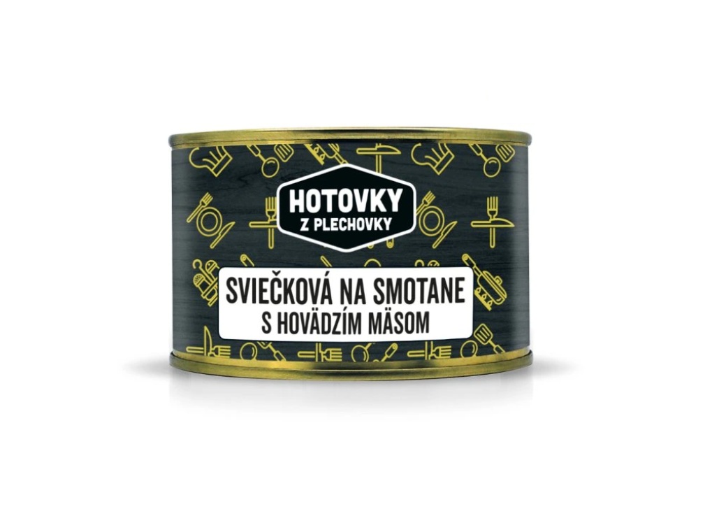 Hotovky z plechovky Jedlo Hotové Sviečková na smotane s hovädzím mäsom 400g