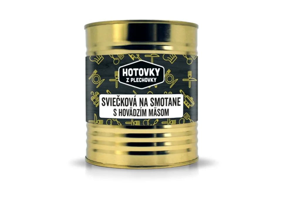 Hotovky z plechovky Jedlo Hotové Sviečková na smotane s hovädzím mäsom 800g