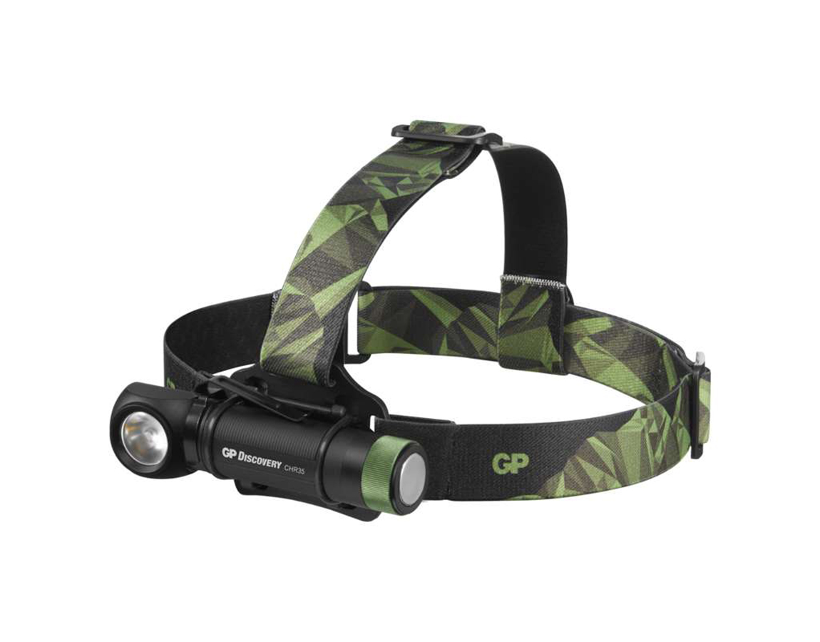 Čelovka LED GP Discovery nabí­jacia / Lampy, čelové svietidlá, okuliare / čelové svietidlá
