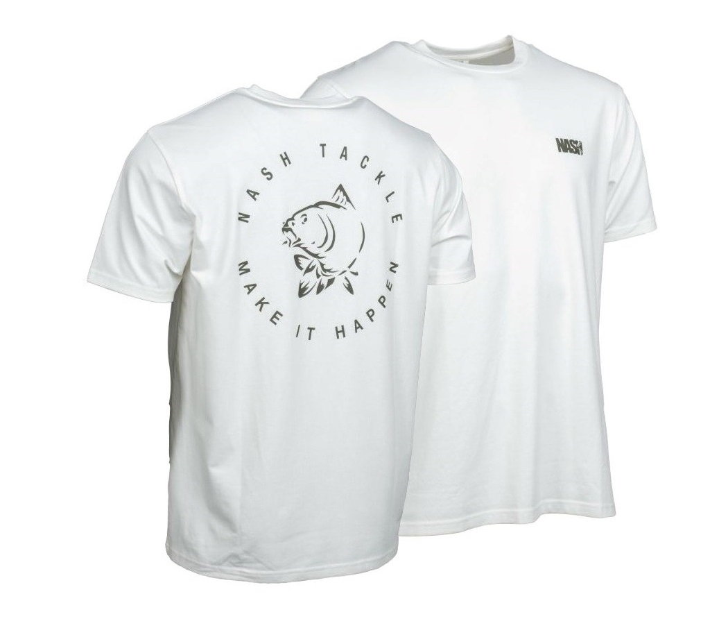NASH Tričko Make It Happen T-Shirt Carp Logo Ecru veľ.XXL