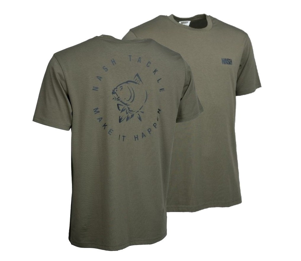 NASH Tričko Make It Happen T-Shirt Carp Logo Green veľ.S