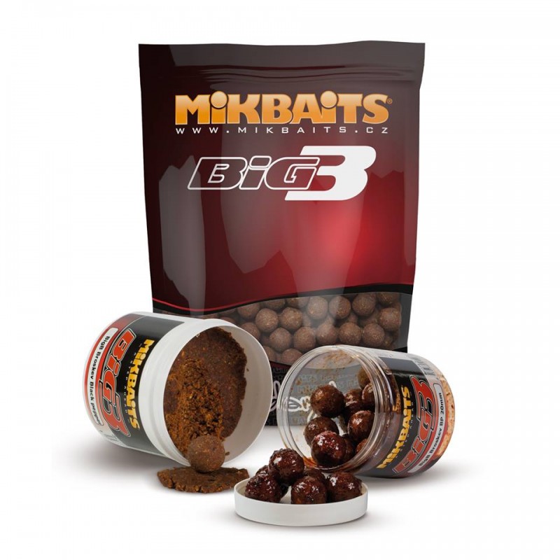 Mikbaits Boilies BigB Broskyňa/Black Pepper 20mm 2,5kg
