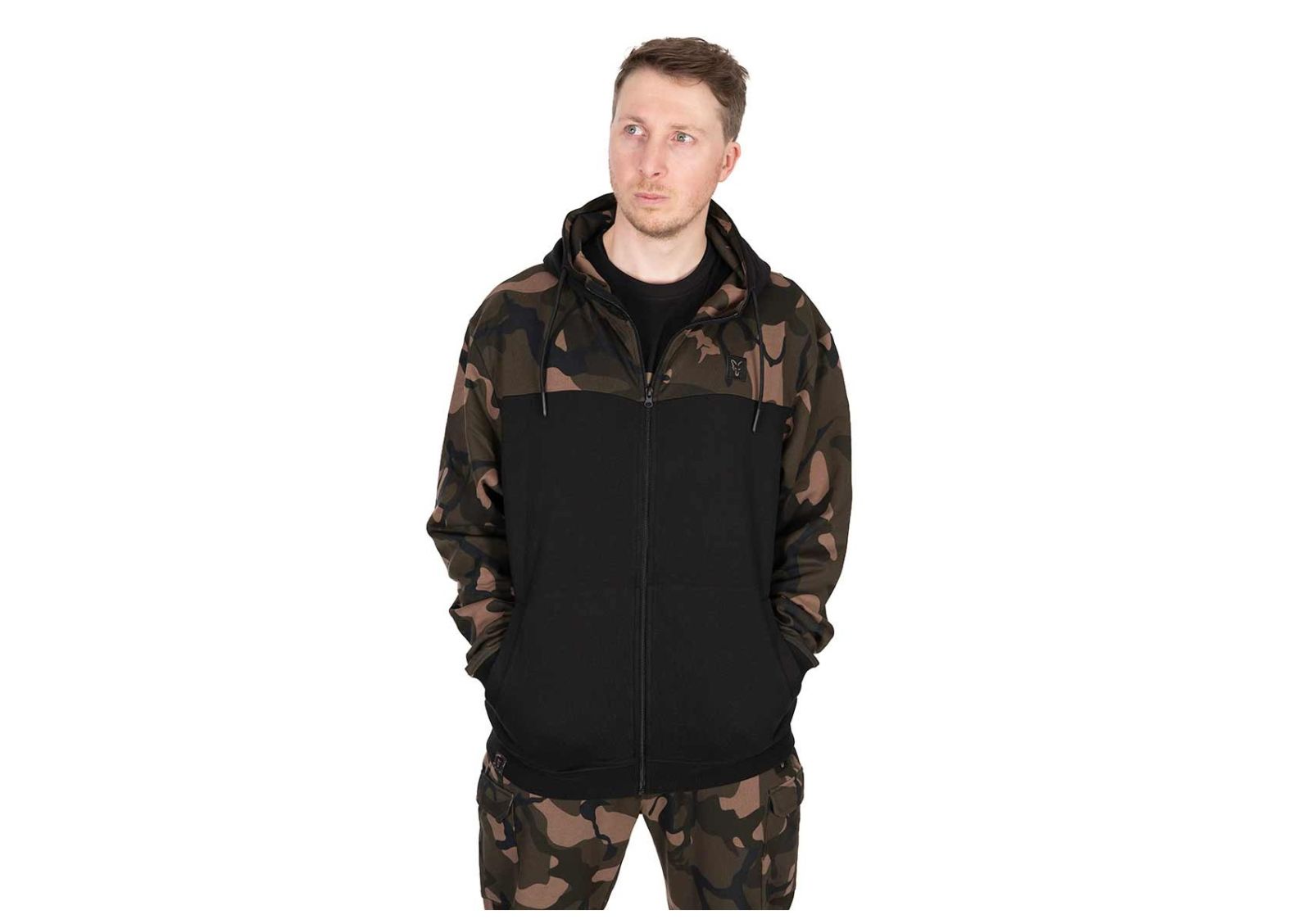 Fox Mikina LW BLack Camo Split Zip Hoody veľ.L