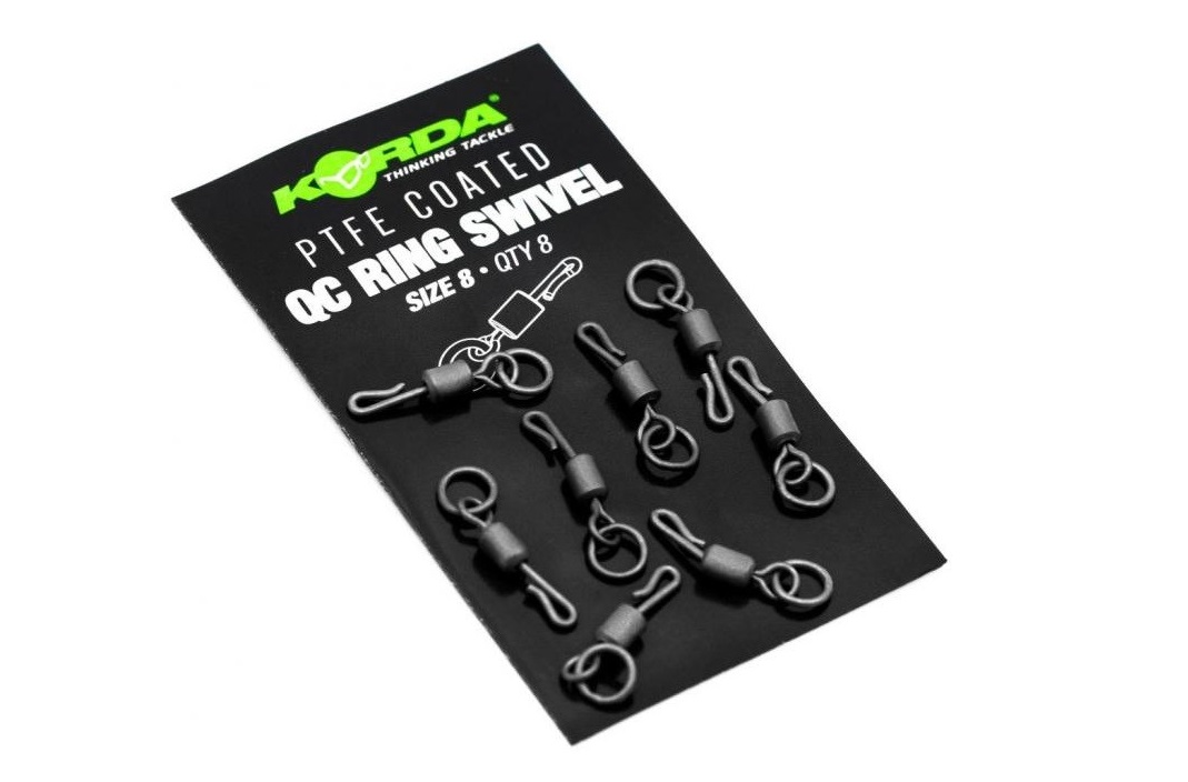 Korda Obratlíky PTFE QC Ring Swivel 8ks veľ. 8