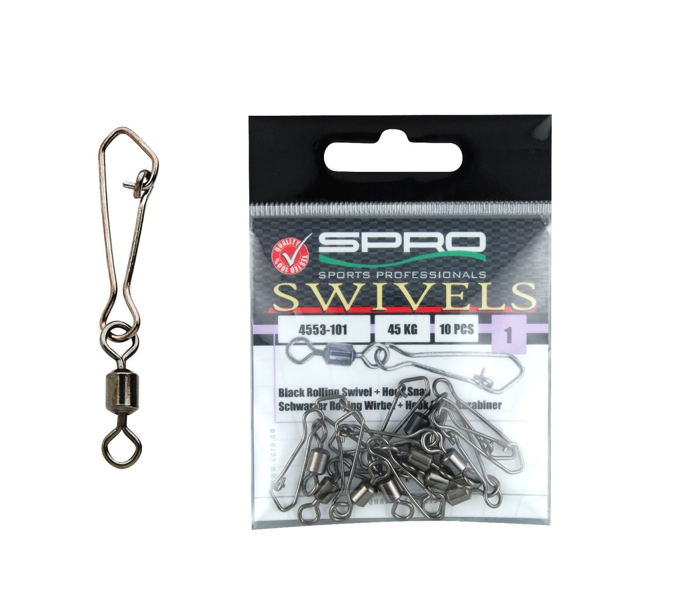 Spro Obralík s Karabínkou Rolling swivel + Hook Snap veľ.8
