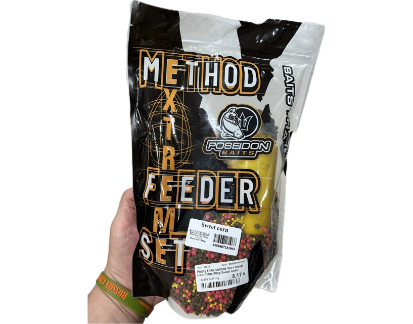 Poseidon Pelety Method 5 Mix + Sweet Corn Booster 800g Scopex
