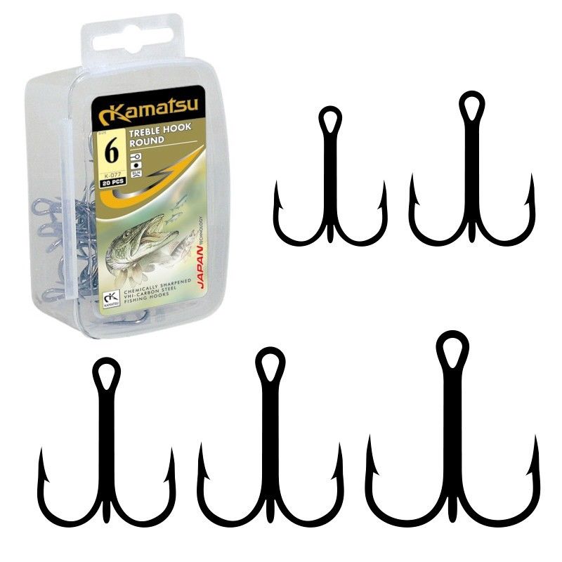 Kamatsu Trojháčiky K-077 Treble Hook Round veľ.8