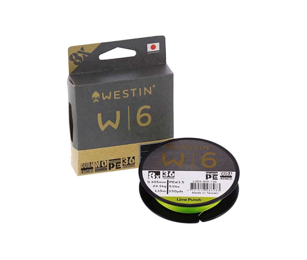 Westin Šnúra W6 8 Braid Lime Punch 135m 0,10mm