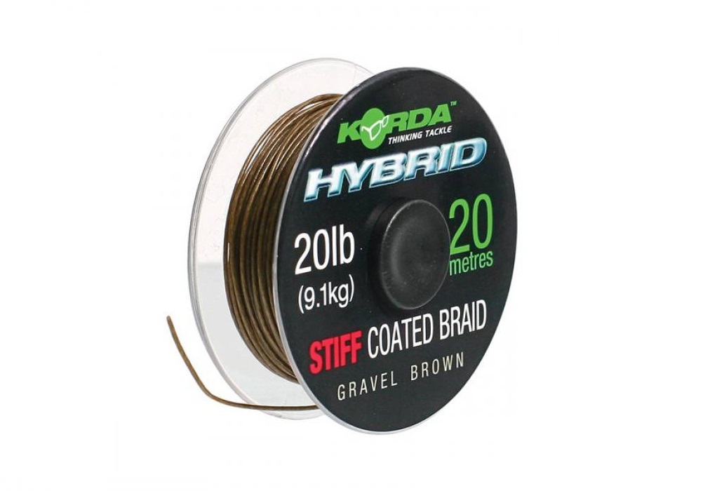 Korda Šnúrka Hybrid Stiff Coated Braid 20lb 15m Green