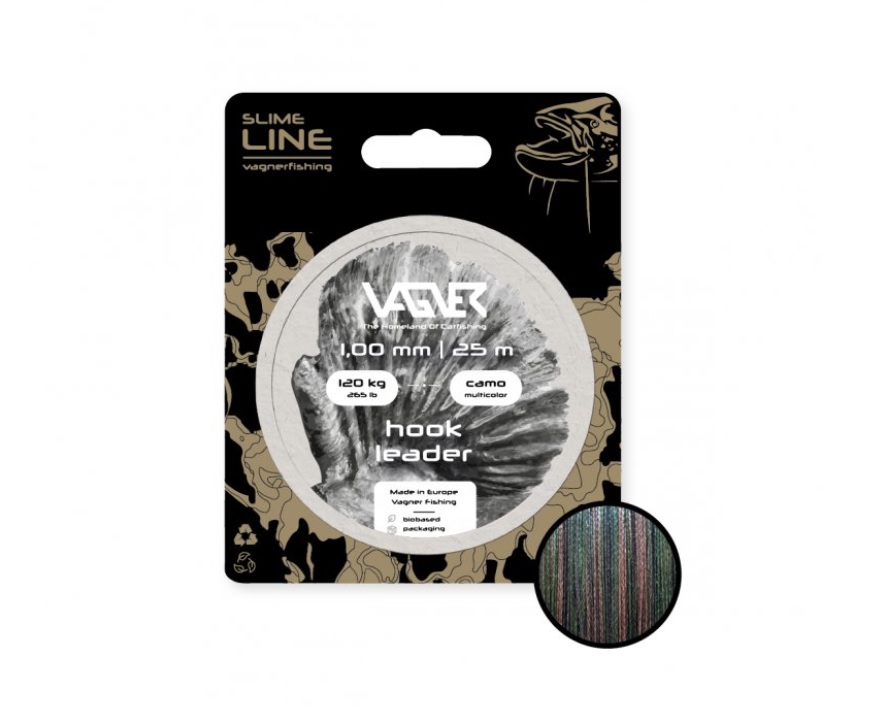 Vagner Šnúra sumcová Hook Leader Camo Multicolor 25m 1,20mm